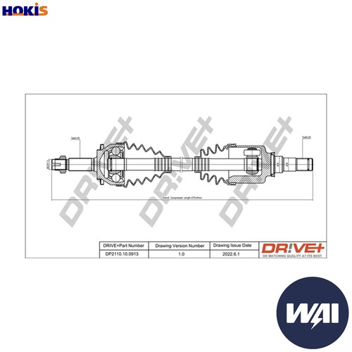 Drive shaft dp2110 - shaft, dp2110.10.0913