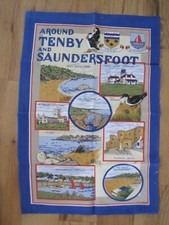 Tenby Saundersfoot Souvenir Tea Towel 18" x 27" New
