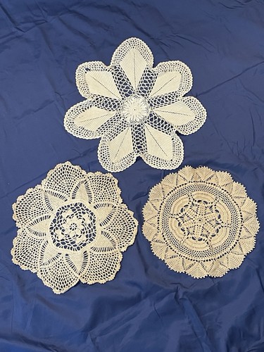 Vintage crochet doily - lot, 3