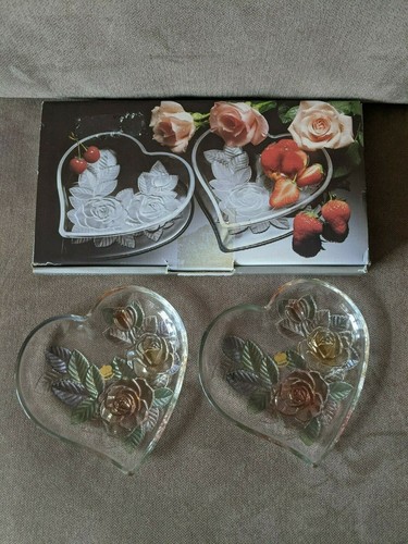 Heart shaped glass dish - glass,