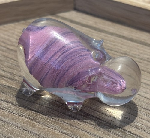 Vintage cute blown glass hippo - cute,
