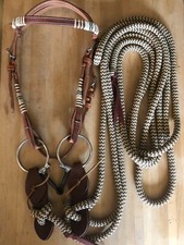 Mecate Snaffle Bridle Set Same