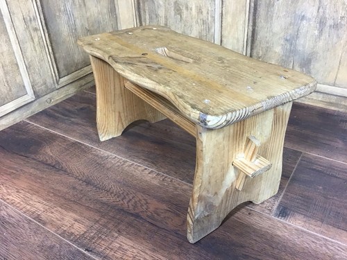 Vintage rustic pine step stool - pine,