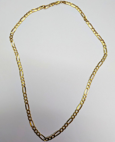 9ct gold figaro chain - chain, 20"