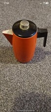 Vintage Orange Enamel Coffee Percolator Retro Style Coffee Pot