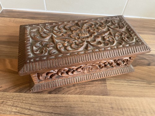 Antique floral carved wooden - floral,