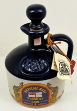 VINTAGE PUSSERS RUM DECANTER BRITISH ROYAL NAVY 1.75L JUG HAND CAST ~ EMPTY