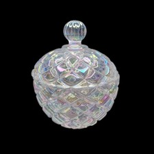 Vintage Glass Trinket Pot