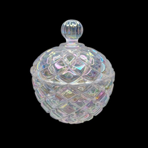 Vintage glass jar lidded - glass,