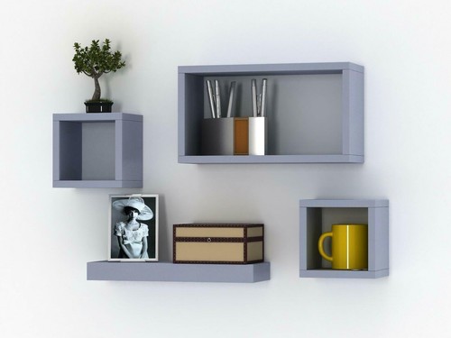 Set grey wooden floating - 4,