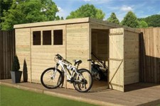 Empire 2500 Pent Garden Shed 10X7 SHIPLAP T&G WINDOWS PRESSURE TREATED DOOR RIGH