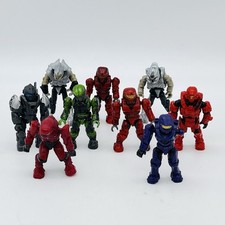 Halo • Mega Bloks • 9x Figures • UNSC Spartans, Marines, Covenant Elite Bundle
