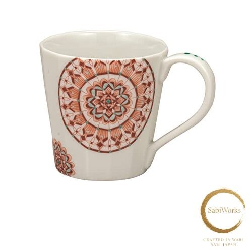 New kutani ware mug - kutani, red