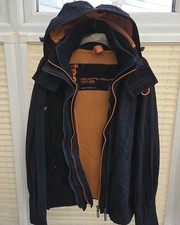 Mens XXL / 2XL Superdry Blue Khaki And Orange Windcheater Jacket. Great Cond.