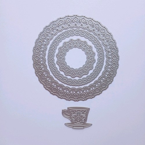 Decorative doily teacup dies - doily,