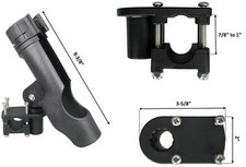 Pactrade Marine Boat Pontoon Fishing Rod Holder 1 1/4' Square 7/8''-1" Roun Rail