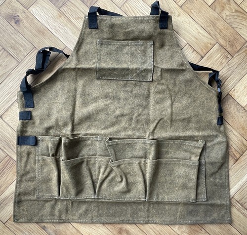 Funky brown denim apron