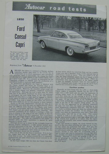 Ford consul capri period - ford, road