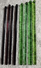 Lot of 8 Vintage Glass Swizzle Sticks
