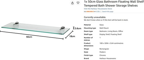 Clear 50cm floating glass - 1x,