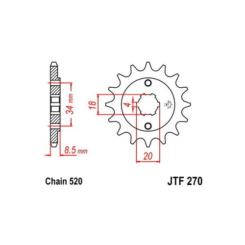 Sunstar steel sprocket p520 - sunstar,