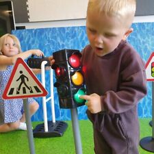 Road Safety Signs, Traffic Light Signal & Parking Barrier Sets - 26 Inch Tall