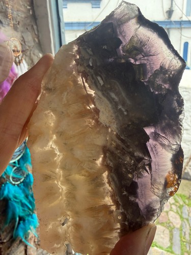 Fluorite feathered slice - fluorite,