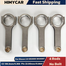 H-beam Forged 4340 Connecting Rods for Nissan SR20 SR20DE SR20DET Engine 5.366''