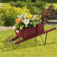 Wooden Wagon Planter Stand