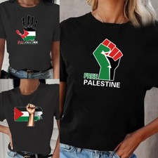 Adults Kids Free Palestine Arabic T-Shirt Gaza Freedom End Israeli Occupation