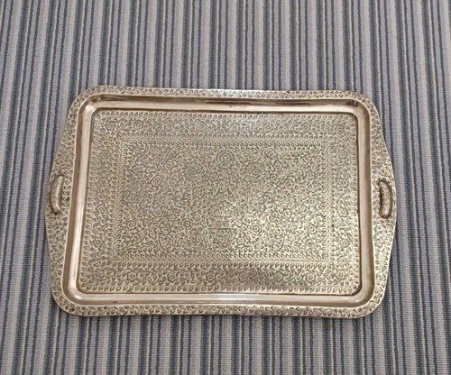 Large vintage brass engraved - large,