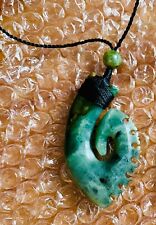 Maori Pounamu Nephrite Jade GreenStone Koru Pendant Jewelry Necklace Aceh Boho