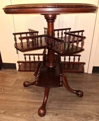 Antique cherry wood revolving - antique,