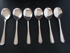Set 6 ART DECO SOUP Spoons Insignia Silver Plate Made in England EPNS A1 WR