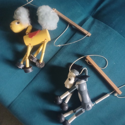 Vintage wooden string puppet - string,