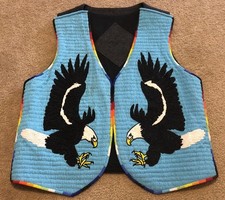 Old American Style Handmade Beaded Front Powwow Regalia Vest BV917