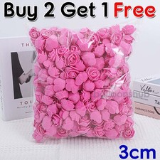 500PCS Foam Roses 3cm Artificial Foam Flower Heads DIY Rose Bear Decor Gift UK
