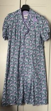 Vintage 1970's Norman Linton Abstract Floral Day Dress. Size 18