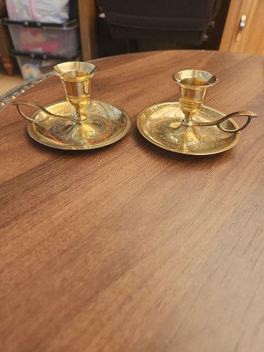 Vintage brass chamberstick - vintage,
