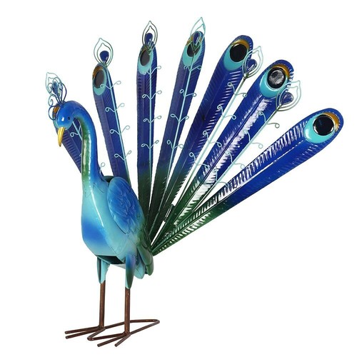 New blue metal peacock - metal, garden
