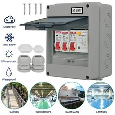 5 Way Garage Shed Camper Van Caravan Consumer Unit Fuses Box with RCD and 2x MCB