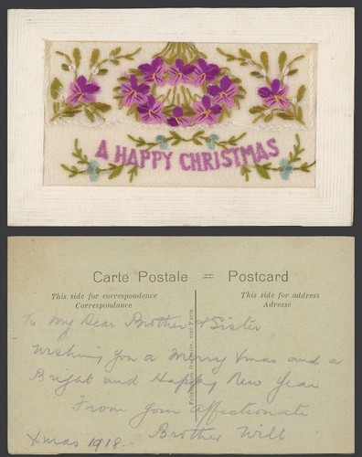 Ww1 silk embroidered - ww1, 1918