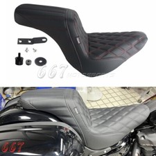 For Harley Low Rider S FXLRS FXLRST 2018-2025 Comfortable 2-Up Seat Red Stitch