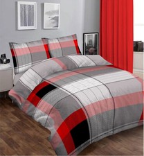 3 Pce Emperor Size Bedding Set Duvet Cover and Two Pillowcases Red and Black