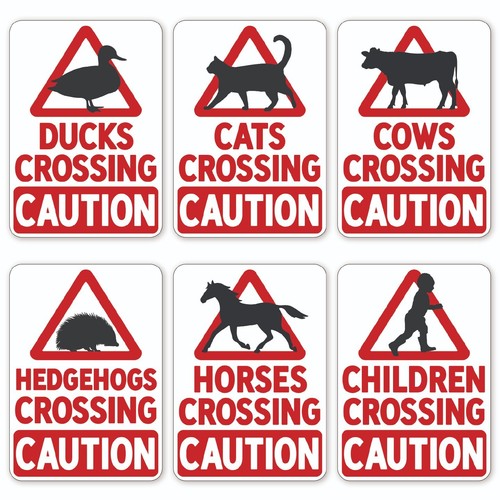 Crossing road warning horse - crossing,