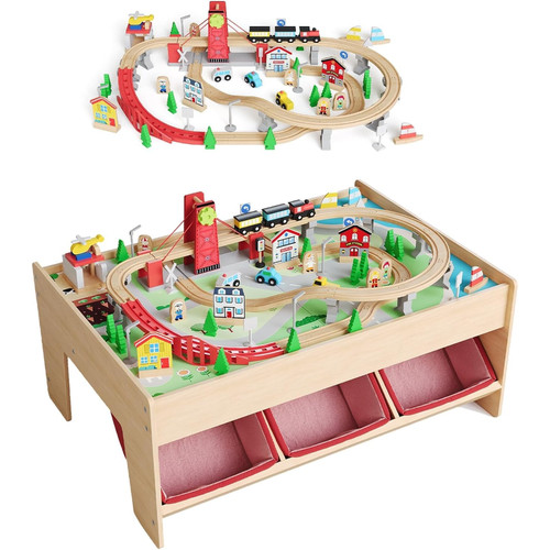 Wooden train table - wooden,