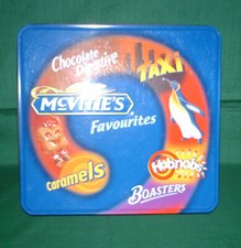 Early 2000s McVitie's Favourites Biscuit Tin With Embossed Lid V. Good Condition