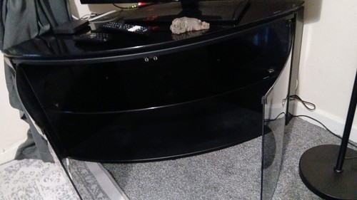 Curved black glass - black,
