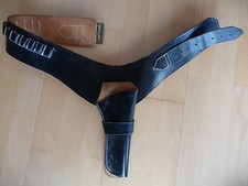 Western Revolver Belt Black Max Length 80cm 1 Holster