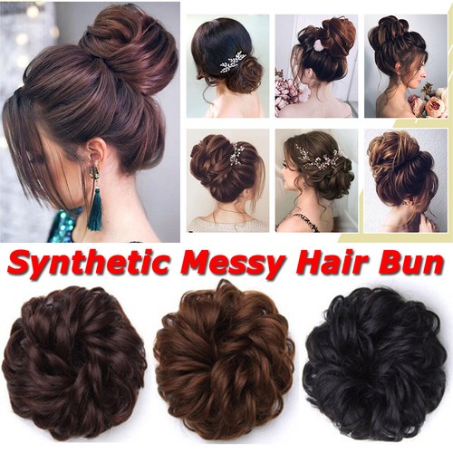 Curly messy hair bun - curly, piece